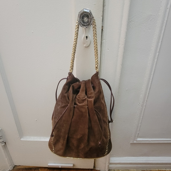 Carlos Falchi Handbags - Carlos Falchi Brown Suede‎ Medium Hobo Bag Southwestern Boho Cowgirl
